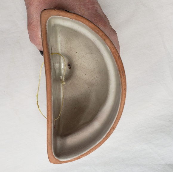 Mexican Glazed Clay Wall Pocket Oranges Plant Drainage Holes - Picture 3 of 7